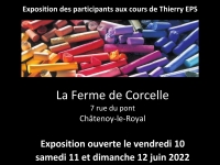 Pastels secs, une exposition des participants aux cours de Thierry Eps présentée à la Ferme de Corcelle les 10, 11 et 12 juin 2022 de 15h00 à 19h00.