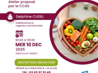 Crissey : Atelier “ Bon pour le cœur ” proposé par le CCAS mercredi 10 décembre