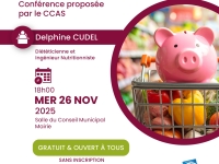 Crissey : Conférence proposée par le CCAS sur "Manger à moindre coût" mercredi 26 novembre salle du conseil.