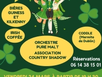 Soirée irlandaise vendredi 24 mars à partir de 19h30 à la salle des fêtes de Crissey.