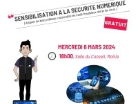 CRISSEY : Sensibilisation à la sécurité du numérique, adopter les bons réflexes  mercredi 6 mars à 18h00 salle du conseil, mairie.