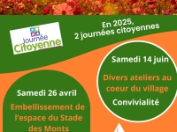 Crissey :  journées citoyennes 2025 les 26 avril et 14 juin 2025