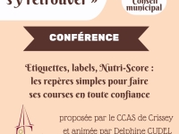Crissey -  « Bien choisir ses aliments : les clés pour s’y retrouver » Conférence proposée par le CCAS le 27 mai à 18h00.