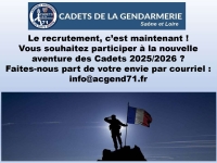 Cadets de la Gendarmerie : recrutement des Cadets pour 2025/2026.