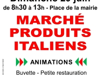  Marché italien organisé par "Fontaines Echanges" dimanche 29 juin 2025. à partir de 8h30 place de la mairie à Fontaines.