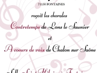 Fontaines : Chorales en Concert à la salle Saint Hilaire samedi 19 avril à 20h30.