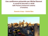 Conférence sur l'histoire des cimetières de Fontaines par Michel Bonnot du GREF samedi 2 décembre salle Paciano