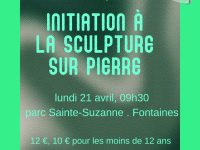 Fontaines Patrimoines organise un atelier d'initiation à a sculpture sur pierre le lundi 21 avril à partir de 9h30 au parc Sainte Suzanne de Fontaines.