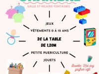 Fontaines, le" Foyer Rural" et "Les Claquins" organisent un" vide ta chambre" samedi 11 mars de 9h00 à 17h00 salle St Hilaire