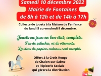 Samedi 10 décembre la mairie de Fontaines fait une grande collecte de jouets et de livres