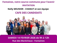 La liste  « Fontaines, notre source commune pour l’avenir » invite les habitants à venir échanger avec les candidats autour d'un café samedi matin 14 février de 9h00 à 12h00.