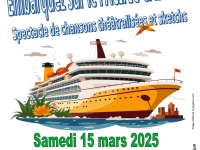 Croisière en chansons théâtralisées sur le "PACIFIC-CABAZOU" samedi 15 Mars 2025 salle Brassens à St Rémy