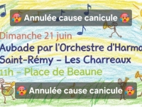 ANNULATION aubade dimanche 21 juin Place de Beaune par l'Harmonie/les Charreaux