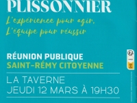 MUNICIPALES  2026 - St REMY -"Saint Rémy Citoyenne" - Réunion publique jeudi 12 mars à 19h30 à la taverne