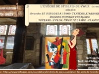 Musique Baroque Française à l’Evêché de Saint Denis de Vaux dimanche 25 juin à 16h00.
