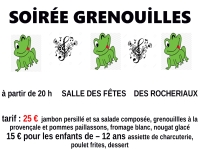 Saint Désert, samedi 18 mars 2023 à 20h00 soirée grenouilles à la salle de Rocheriaux