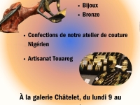 Expo vente solidaire de produits artisanaux organisée par l'association Appuis et le Lycée Hilaire de Chardonnet galerie du Châtelet du10 décembre à 9H au15 décembre à 19H