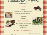 « Crissey animation » organise son repas cochon le dimanche 19 mars prochain 