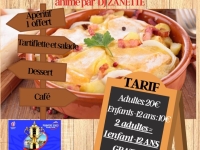 Nouveauté pour le repas dansant du comité des fêtes : venez partager une tartiflette dans une ambiance festive le 28 octobre prochain 