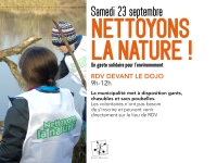 Opération Nettoyons la nature : rendez-vous ce samedi 23 septembre à 9h devant le Dojo