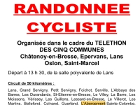 Le Vélo Club de Saint-Marcel organise une randonnée cycliste dans le cadre du Téléthon le 9 décembre à Lans