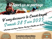 Venez découvrir le kayak le 28 juin prochain à la base nautique Adrien Hardy