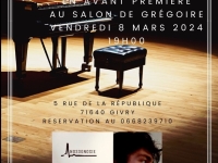 Réservez votre soirée de demain, vendredi 8 mars au Salon de Grégoire à Givry : menu gastronomique en compagnie d’un talentueux pianiste !