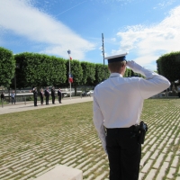 Cérémonie d'installation du nouveau sous-préfet Philippe Deschamps au monument aux morts de Chalon-sur-Saône