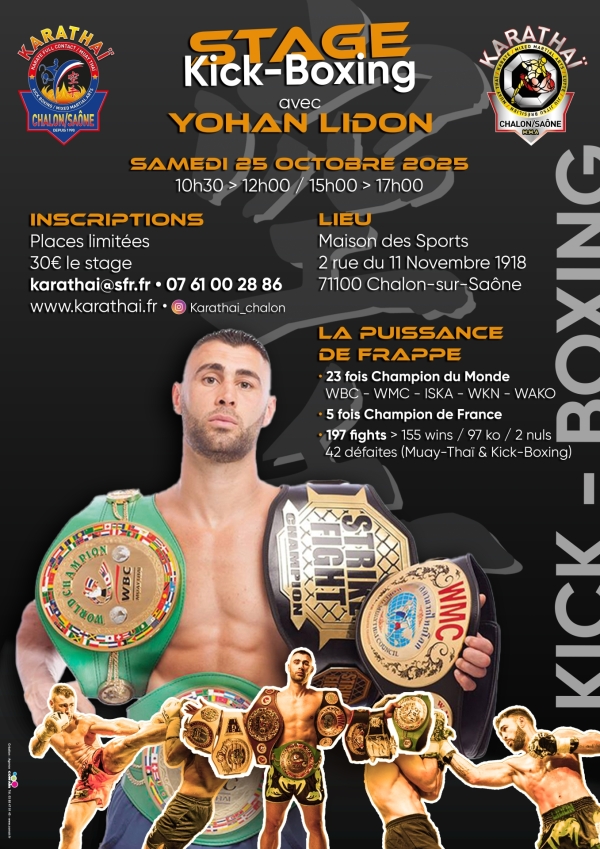 Yohan LIDON attendu au KARATHAÏ Chalon 