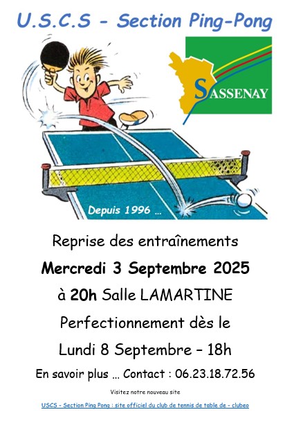 La section Ping-pong de l'USCS annonce sa reprise 