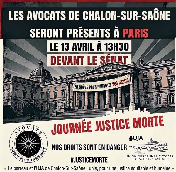 Contre une réforme qui n’a de SURE que le nom, journée «justice morte» ce lundi 13 avril"