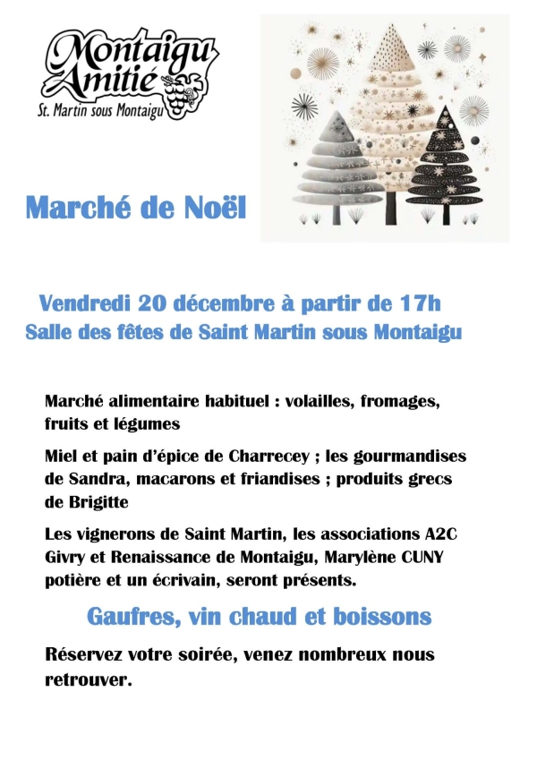 Marché de Noël le 20 décembre à Saint-Martin-sous-Montaigu