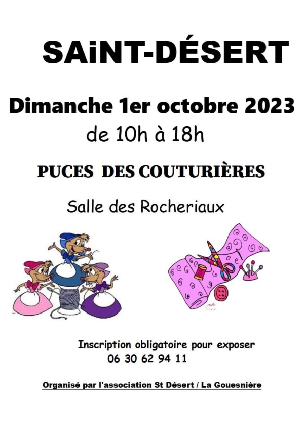 Les puces des couturières annoncées à Saint-Désert le 1er octobre 