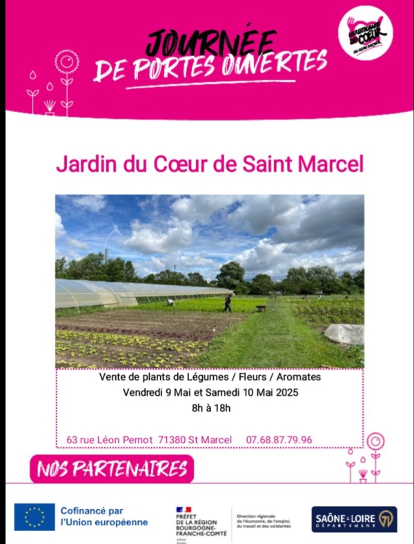 Les portes-ouvertes des Jardins du Coeur à Saint-Marcel ... vendredi et samedi