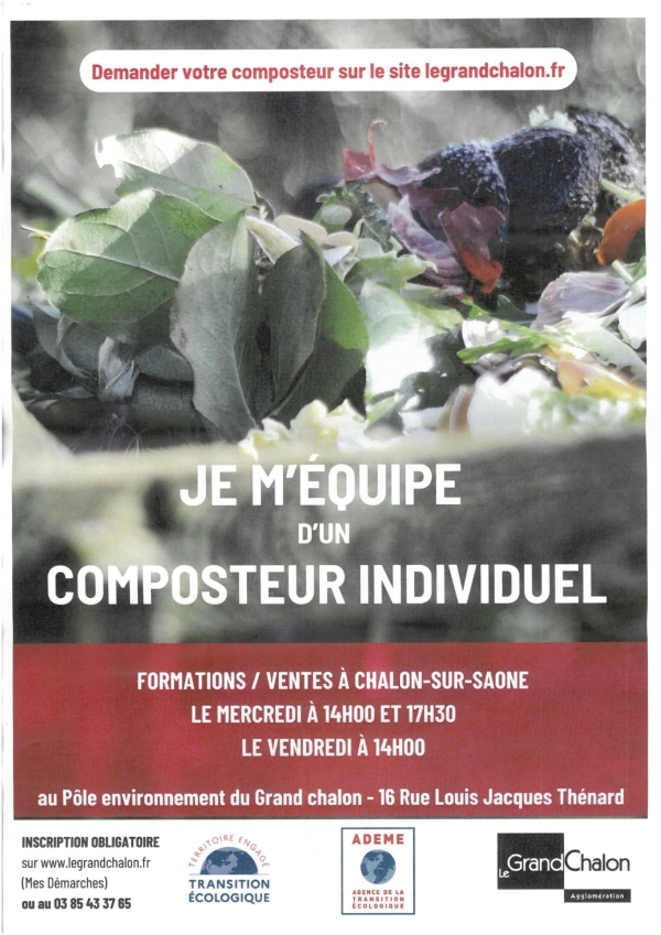 Vous n'êtes pas encore équipé d'un composteur individuel ? Le Grand Chalon se tient à votre disposition