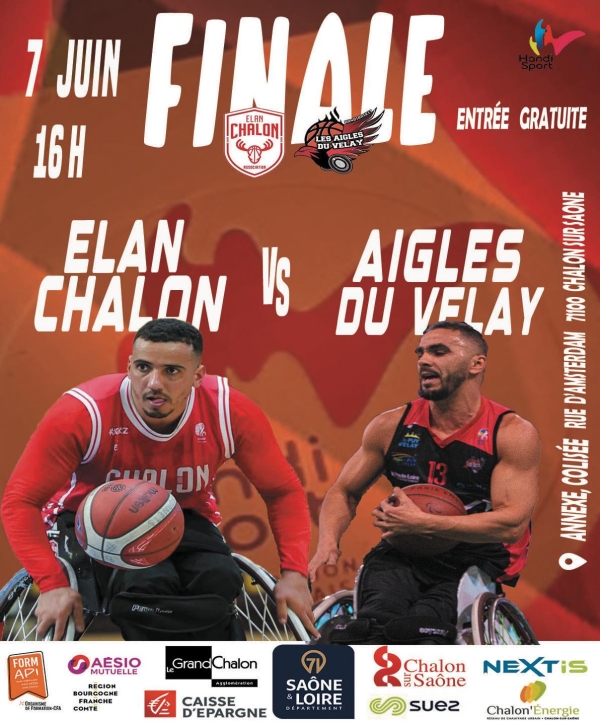Arrêtez tout ! Ce samedi, c'est le match aller des finales du Championnat de France de Basket Fauteuil - L'Elan Chalon reçoit le Puy en Velay à 16h à l'Annexe.