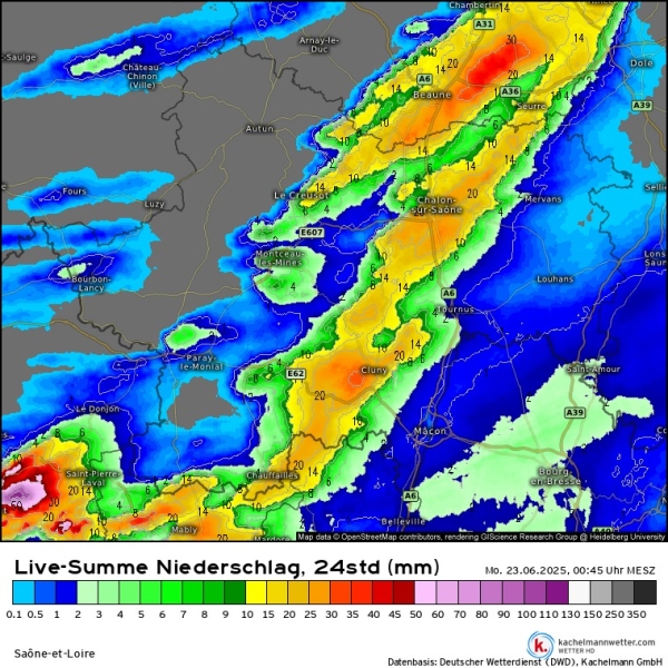 Grêle et grosse activité orageuse ce dimanche soir sur la Saône et Loire 