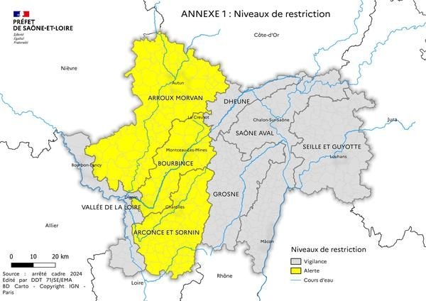 Le préfet de Saône et Loire fixe des premières mesures de restriction des usages de l’eau.