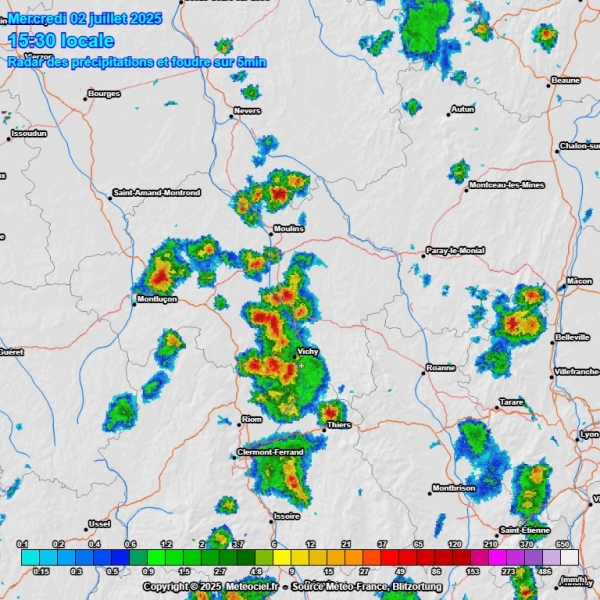 Les premiers orages ont frappé l'Allier et l'Ouest du Morvan 