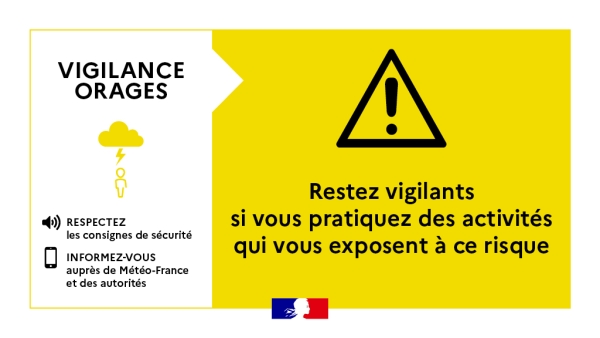 Le département de Saône-et-Loire repasse en vigilance jaune orages à compter de 14h ce jour.