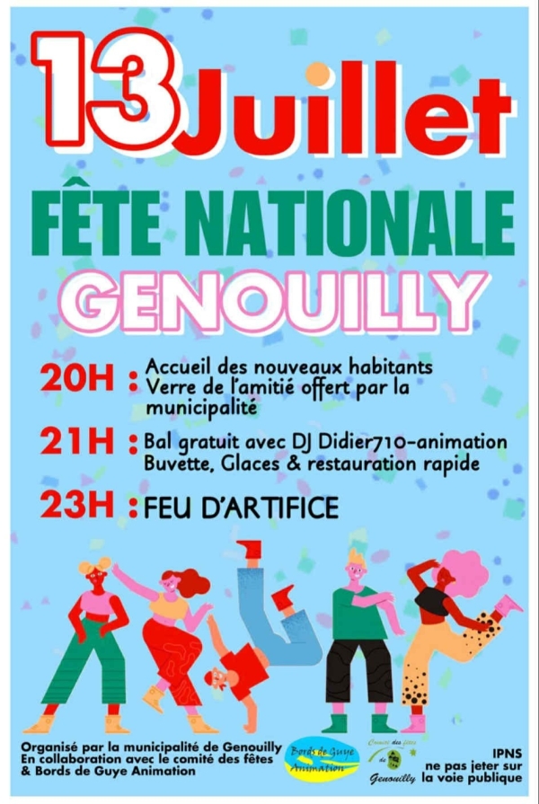13 JUILLET - Tout le programme des animations à Genouilly