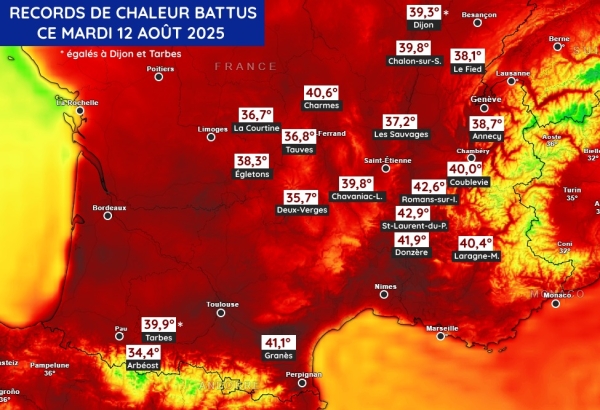 CANICULE - 39,8°c à Chalon sur Saône... le record de 2003 battu 
