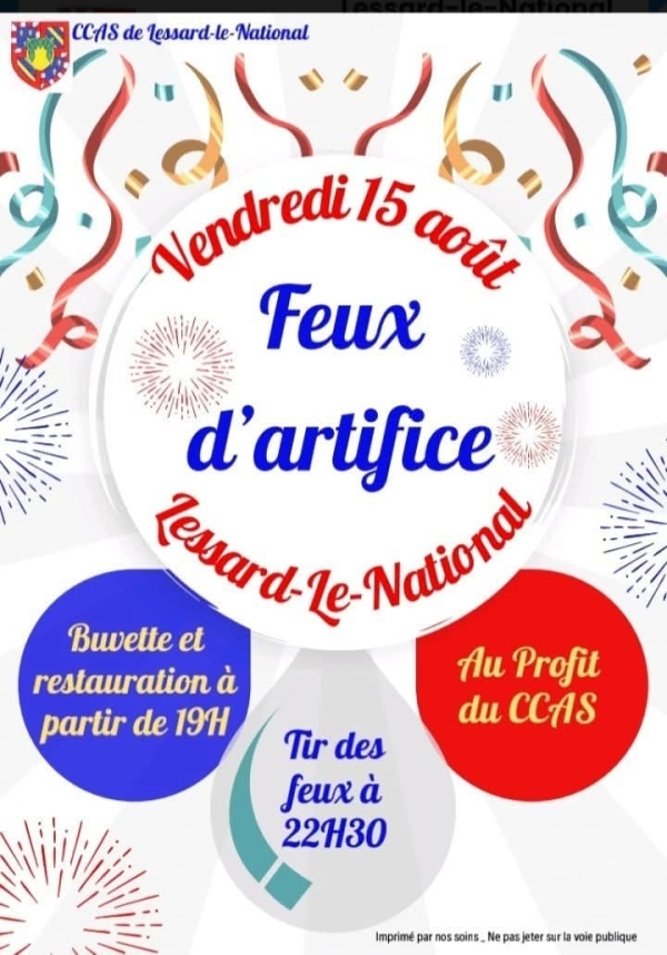Feux d'artifice du 15 août à Lessard le National 