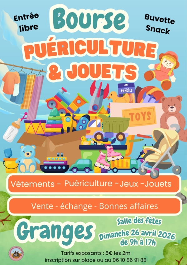 Bourse puériculture et jouets à Granges ce dimanche 