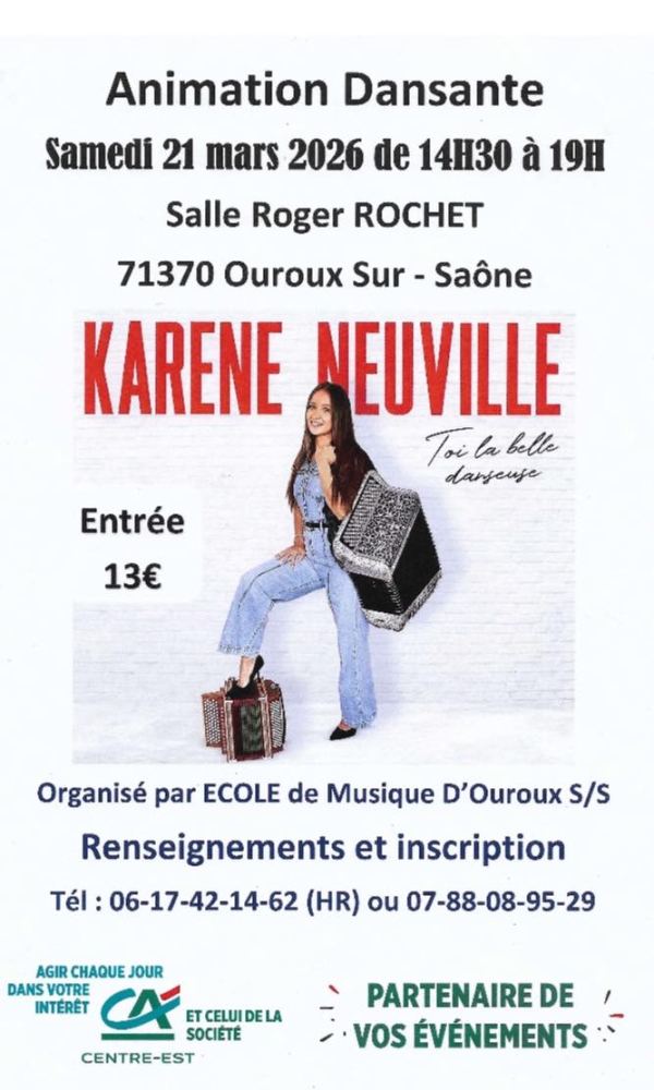Animation dansante le samedi 21 mars à Ouroux-sur-Saône 