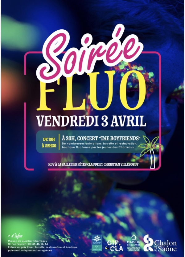 Soirée fluo ce vendredi soir à la salle des fêtes des Charreaux 
