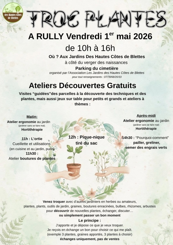 Troc-plantes ce 1er mai à Rully 