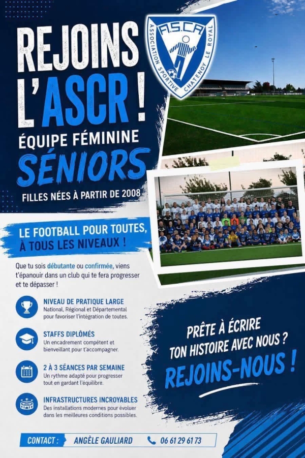 FOOTBALL - L'équipe féminine seniors de Châtenoy recrute pour la saison prochaine 