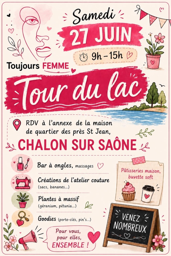 Réservez votre 27 juin pour le Tour du Lac au profit de Toujours Femme 