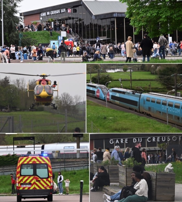 GARE TGV CREUSOT -  1000 voyageurs évacués d’un TGV OUIGO, arrêté 6 heures, à cause d’un sac de sport oublié